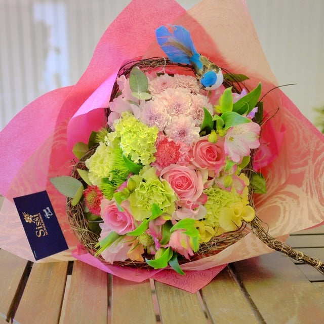 ハート型ブーケ ハートの形のブーケデザイン集、バッグブーケ、ハートブーケ